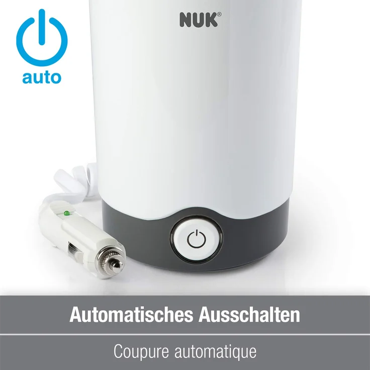 NUK Thermo Express Plus Flaschenwärmer, schnelles und schonendes Erwärmen in nur 90 Sekunden, für zuhause und unterwegs, inkl. Autoadapter-Kabel – Bild 3