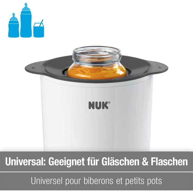 NUK Thermo Express Plus Flaschenwärmer, schnelles und schonendes Erwärmen in nur 90 Sekunden, für zuhause und unterwegs, inkl. Autoadapter-Kabel – Bild 4