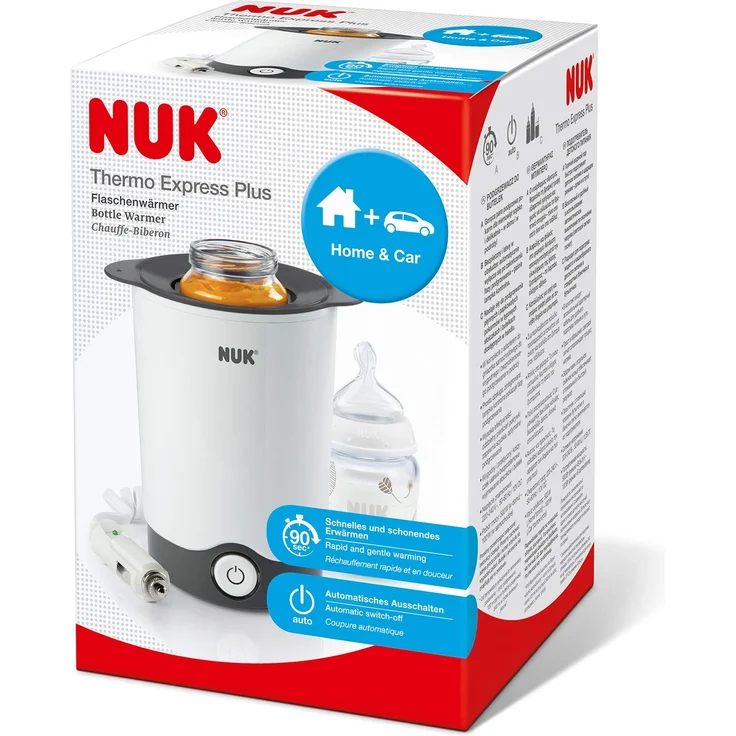 NUK Thermo Express Plus Flaschenwärmer, schnelles und schonendes Erwärmen in nur 90 Sekunden, für zuhause und unterwegs, inkl. Autoadapter-Kabel – Bild 11