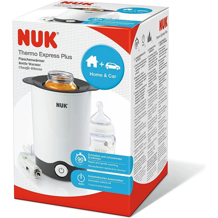 NUK Thermo Express Plus Flaschenwärmer, schnelles und schonendes Erwärmen in nur 90 Sekunden, für zuhause und unterwegs, inkl. Autoadapter-Kabel – Bild 12