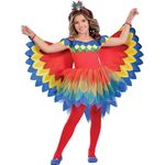 Amscan kostüm Pretty Parrot rot/gelb/blau 9-10 Jahre 3-teilig