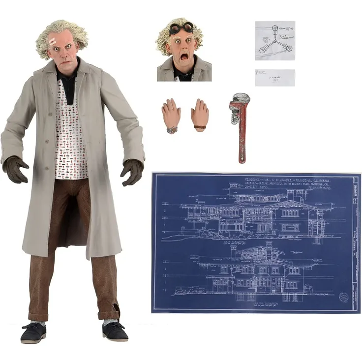 NECA - Figurine Retour vers le Futur - Ultimate Doc Brown 18cm - 0634482536148