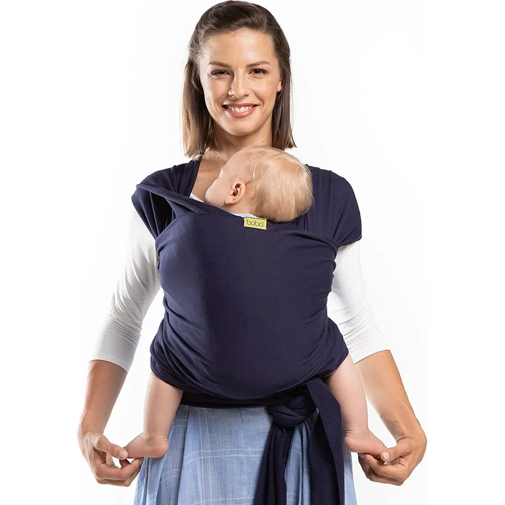Boba Baby Tragetuch Neugeborene - Navy Blue - Elastisches Babytragetuch und Stilltuch für Unterwegs - Einfach zu binden - Babytrage Neugeborene ab Geburt bis 16kg – Bild 1