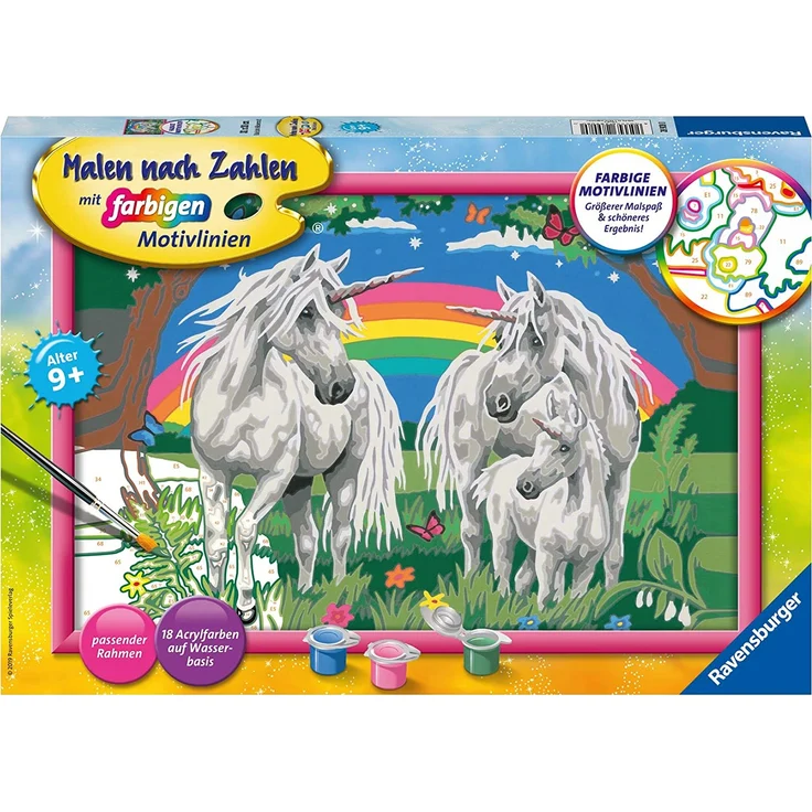 Ravensburger Malen nach Zahlen Fabelhafte Einhornwelt – Bild 1