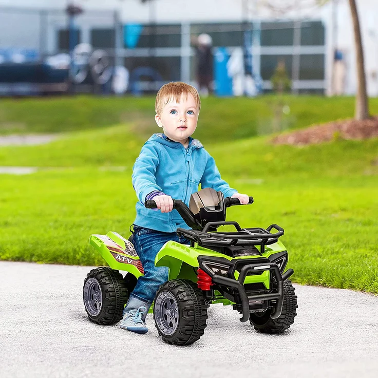 HOMCOM Elektroquad 6V Akku Elektroauto LED Frontlicht grün – Bild 2