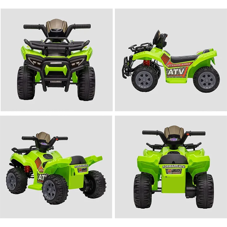 HOMCOM Elektroquad 6V Akku Elektroauto LED Frontlicht grün – Bild 8