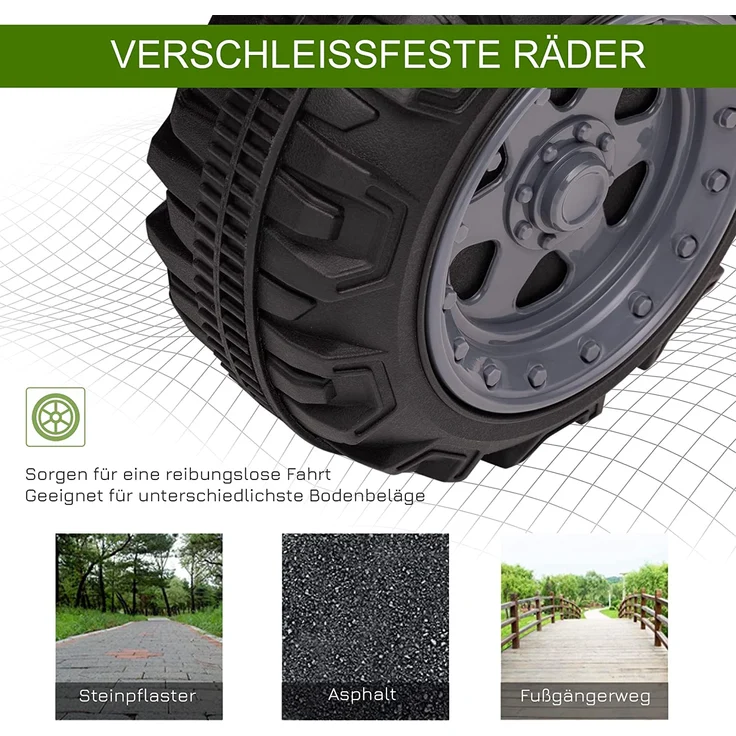HOMCOM Elektroquad 6V Akku Elektroauto LED Frontlicht grün – Bild 7