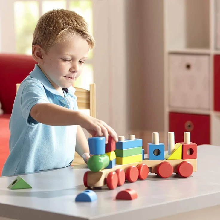 Melissa & Doug 10572 Zugspielset zum Stapeln, mehrfarbig - Preisvergleich – Bild 2