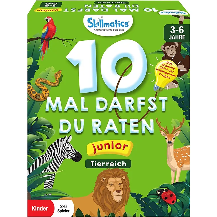 Skillmatics Kartenspiel: 10 Mal darfst du raten Junior Tierreich I Geschenke und Spannendes Lernen für Kinder 3-6 Jahre