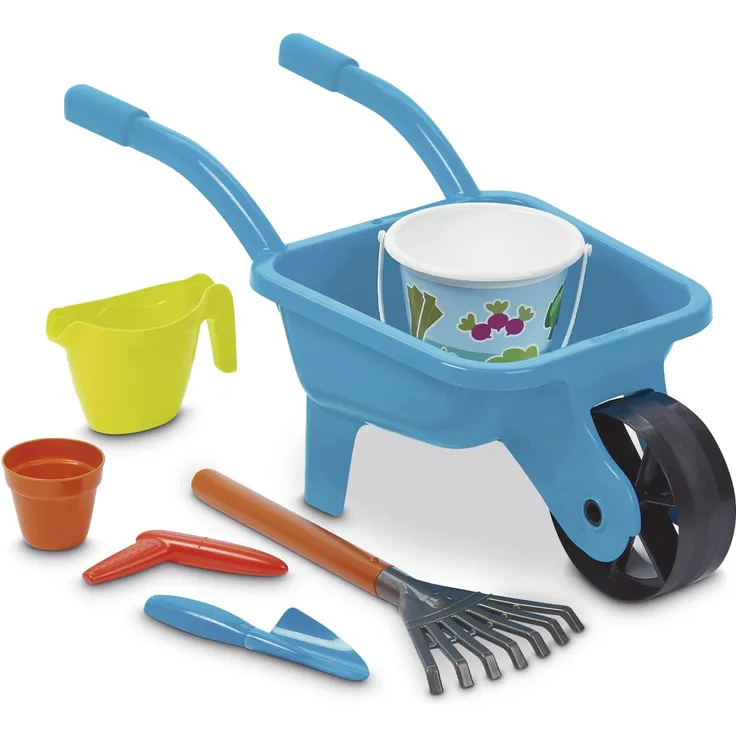 Ecoiffier sand garden set Mentele Grabki watering can flower pot peg + wheelbarrow