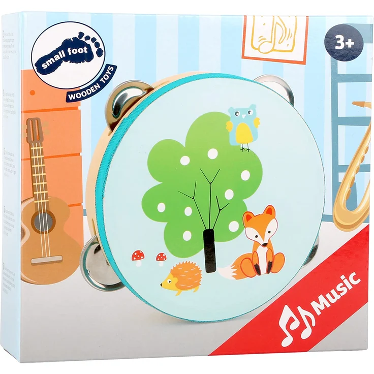 Small Foot 10721 Tamburin Kleiner Fuchs aus Holz, kindgerechtes Musikinstrument zur Förderung des Rhythmusgefühls, ab 3 Spielzeug – Bild 3