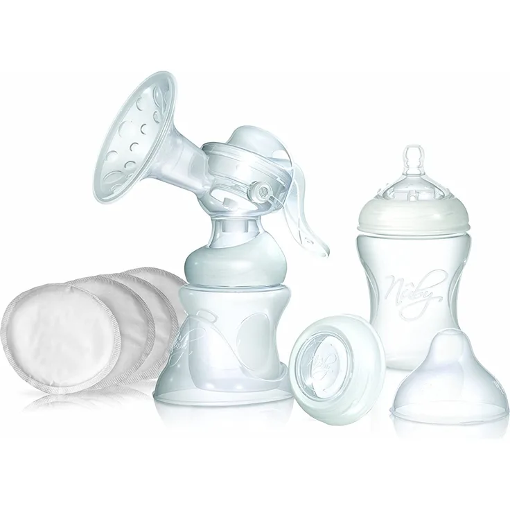 Nûby 720354 Natural Touch Handmilchpumpe, transparent