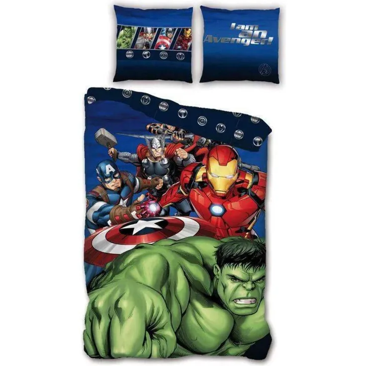 bettbezug Avengers 140 x 200 cm Mikrofaser blau