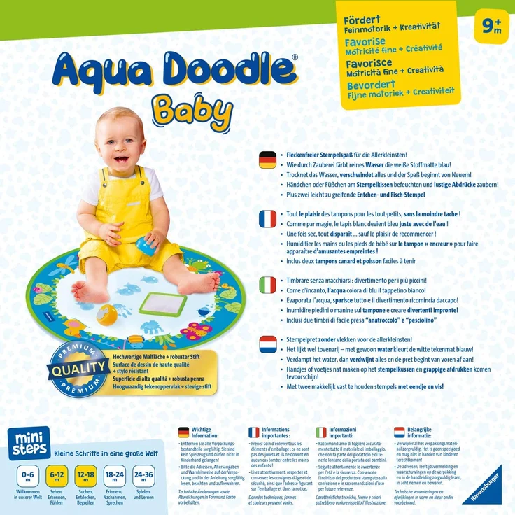Ravensburger ministeps 4181 Aqua Doodle Baby, runde magische Malmatte zum Malen mit Wasser, Spielzeug ab 9 Monate - Preisvergleich – Bild 4