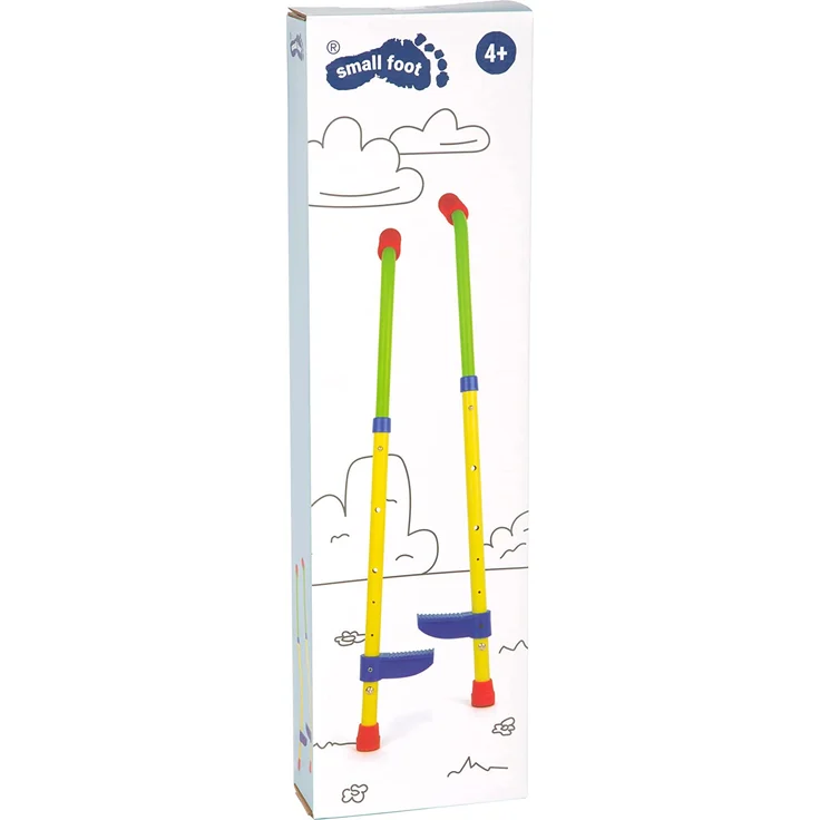 Small Foot 10866 Kinderstelzen mit sicheren Fußstützen aus stabilem Material, höhenverstellbar bis ca. 90cm, gepolsterte Handgriffe, schult den Gleichgewichtssinn, geeignet für Kinder ab 5 Jahren – Bild 2