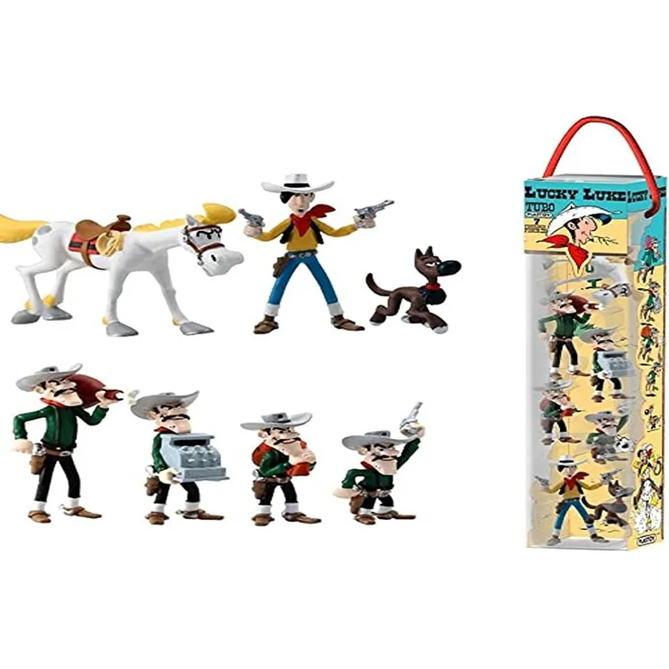 Plastoy SAS PLA70387 - Lucky Luke: Tube Lucky Luke, 7 Figuren