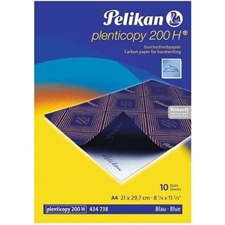 Durchschreibpapier 200H DINA4/10 Blatt blau,Plenticopy