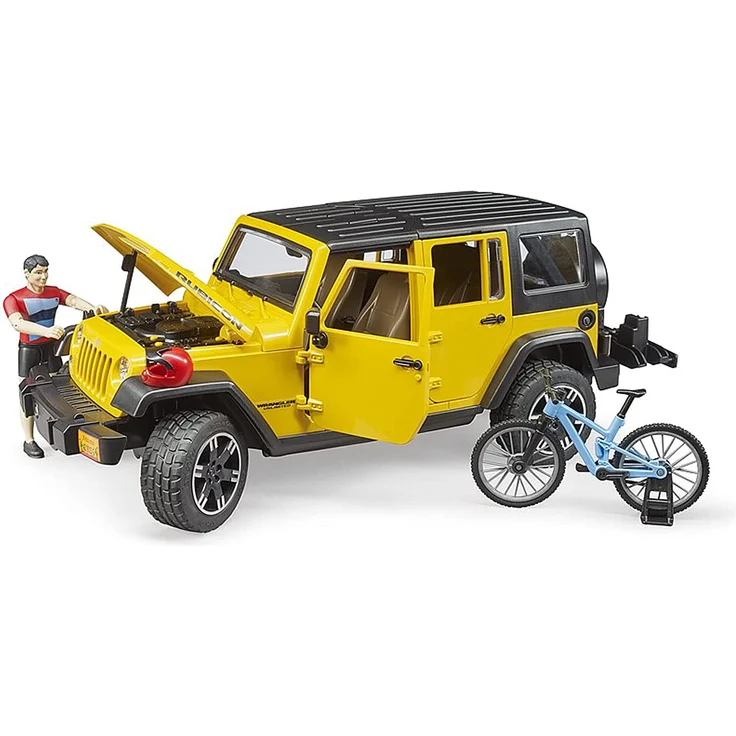 Bruder 02543 - Jeep Wrangler Rubicon Unlimited mit 1 Mountainbike und Radfahrer – Bild 4