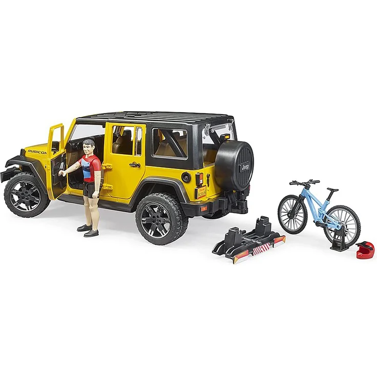 Bruder 02543 - Jeep Wrangler Rubicon Unlimited mit 1 Mountainbike und Radfahrer – Bild 5
