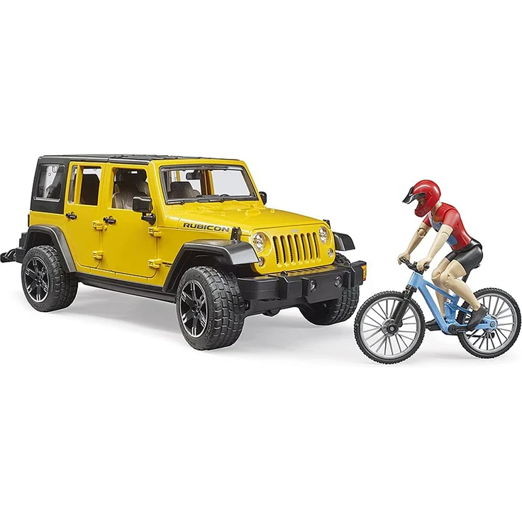 Bruder 02543 - Jeep Wrangler Rubicon Unlimited mit 1 Mountainbike und Radfahrer – Bild 2