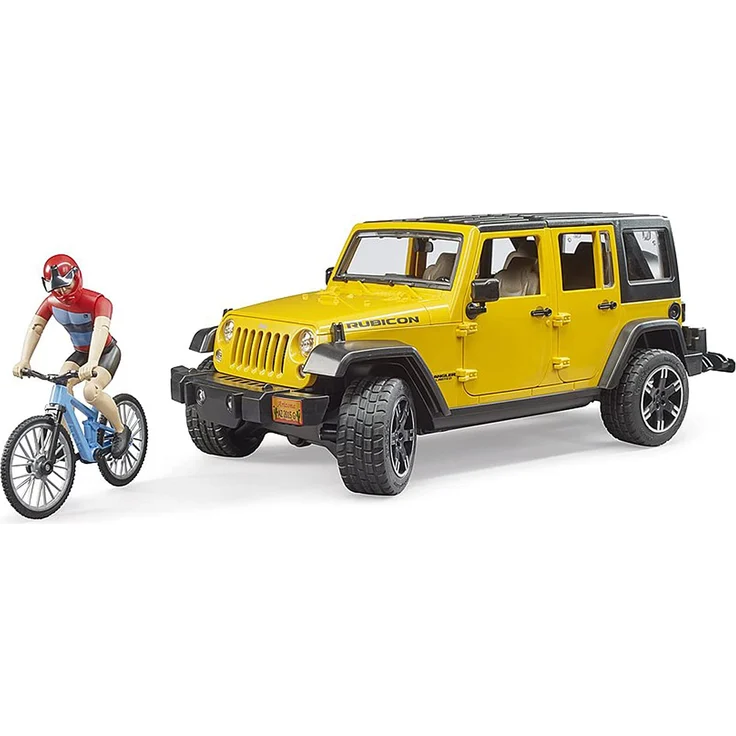 Bruder 02543 - Jeep Wrangler Rubicon Unlimited mit 1 Mountainbike und Radfahrer – Bild 1