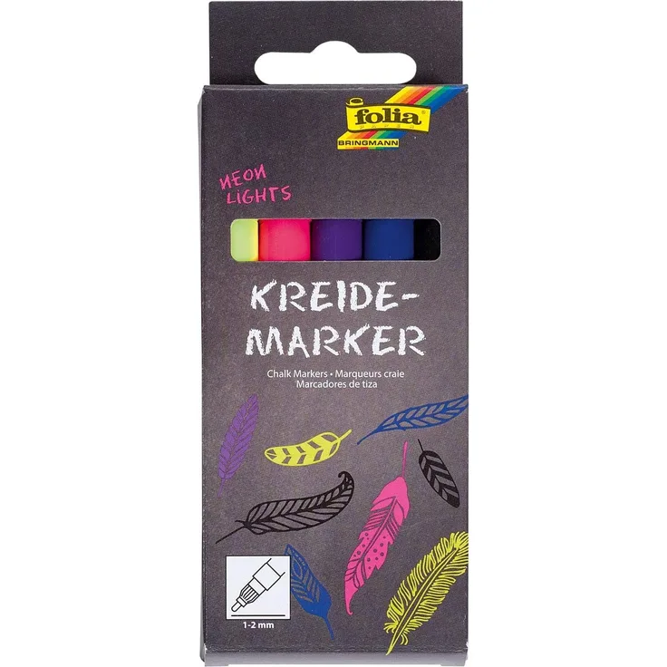 folia - Kreidemarker Neon Lights 5er-Set