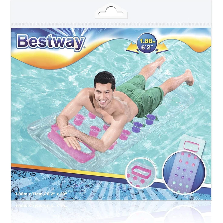 Bestway 43040 - Luftmatratze 188x71cm 'Fashion' (EU-Version) - 1x Luftmatratze, zufällige Farbauswahl – Bild 9