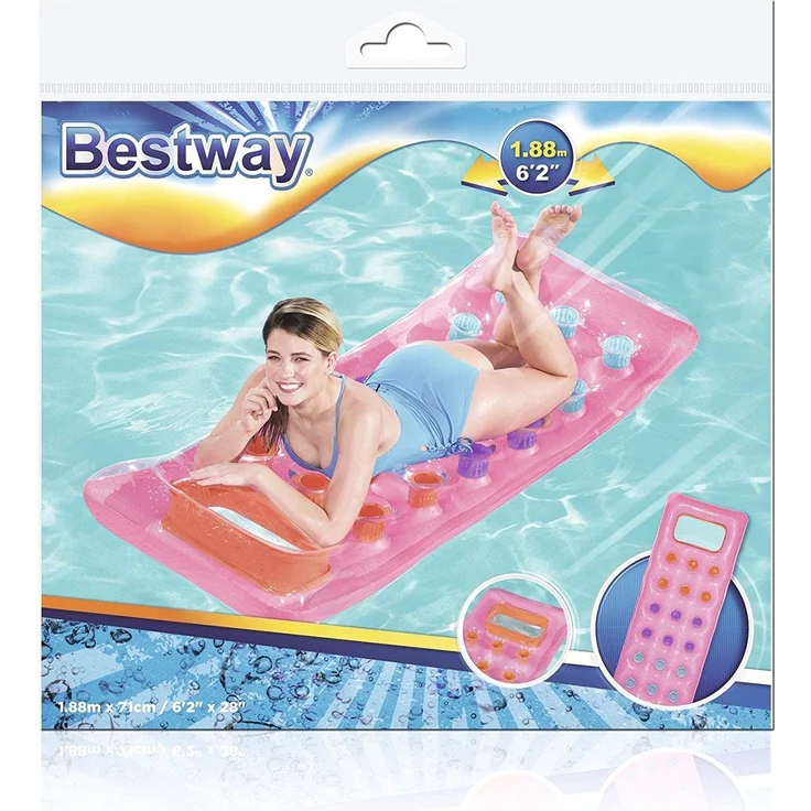 Bestway 43040 - Luftmatratze 188x71cm 'Fashion' (EU-Version) - 1x Luftmatratze, zufällige Farbauswahl – Bild 6