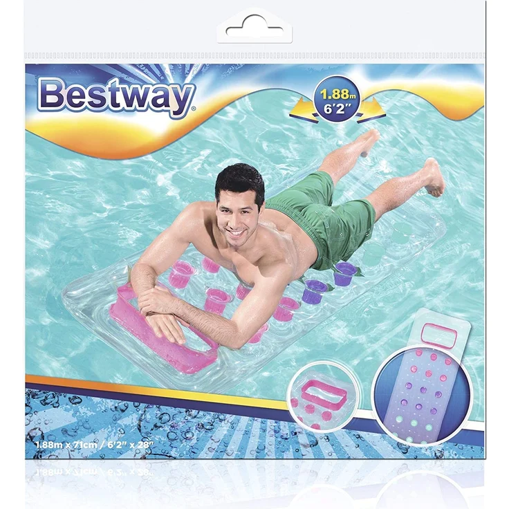 Bestway 43040 - Luftmatratze 188x71cm 'Fashion' (EU-Version) - 1x Luftmatratze, zufällige Farbauswahl – Bild 10