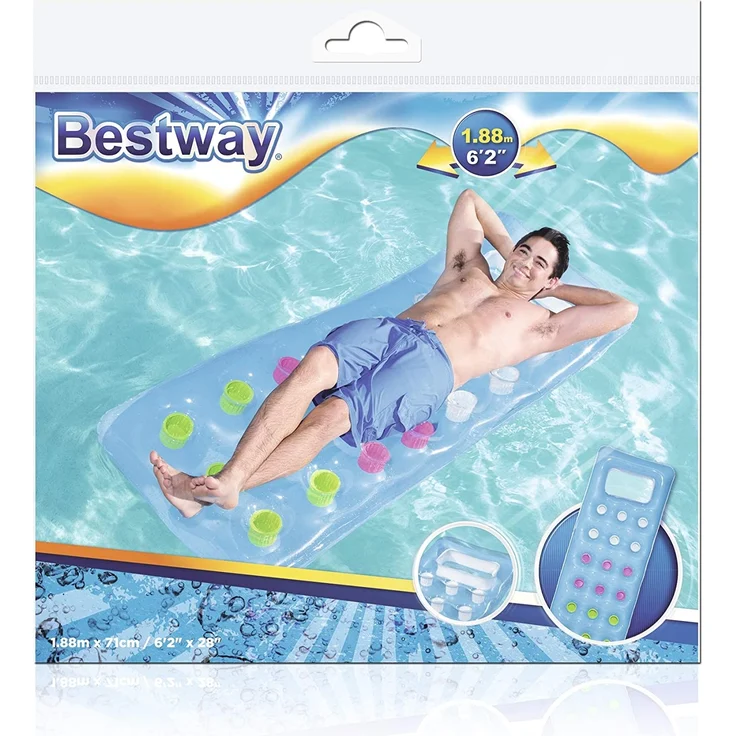 Bestway 43040 - Luftmatratze 188x71cm 'Fashion' (EU-Version) - 1x Luftmatratze, zufällige Farbauswahl – Bild 7