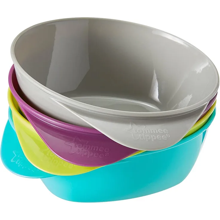 Tommee Tippee BOWL WITH TRIANGLE BASE 4 PCS. + pacifier + bottle + inserts (TT0262)