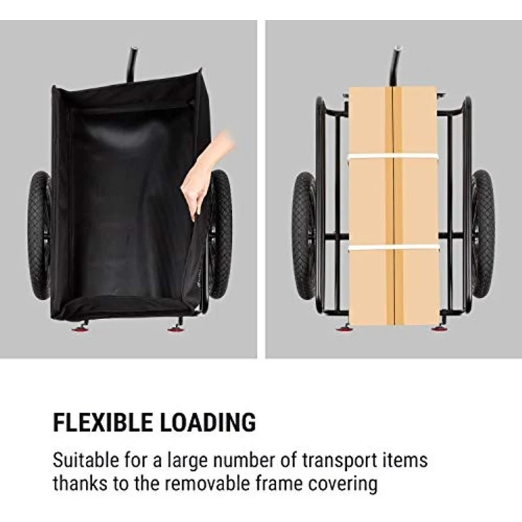 Companion Lastenanhänger 40kg / 50Ltr Fahrradanhänger Handwagen 16" Stahlrahmen schwarz/blau Schwarz – Bild 6