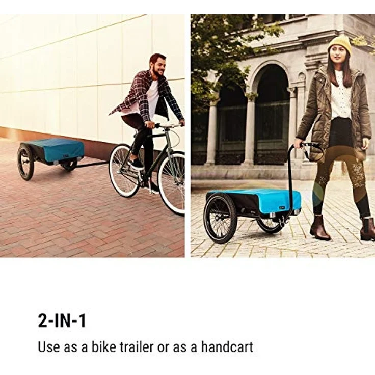 Companion Lastenanhänger 40kg / 50Ltr Fahrradanhänger Handwagen 16" Stahlrahmen schwarz/blau Schwarz – Bild 5
