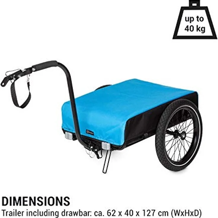 Companion Lastenanhänger 40kg / 50Ltr Fahrradanhänger Handwagen 16" Stahlrahmen schwarz/blau Schwarz – Bild 9