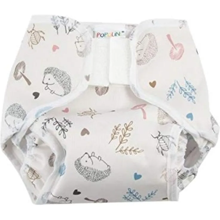 Popollini PopoWrap Woodland atmungsaktive Überhose, Klettverschluss mit Auslaufschutz (M (5-10 kg))