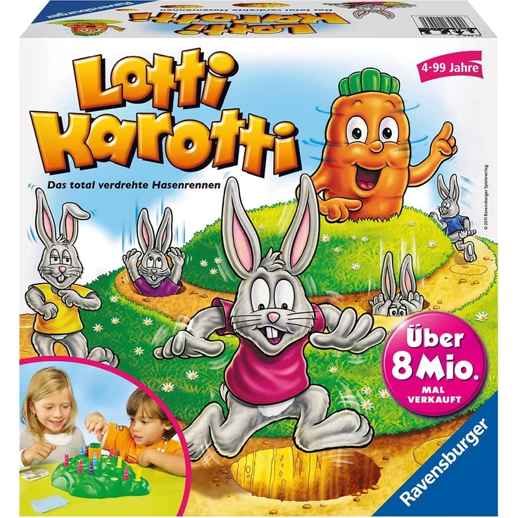 Ravensburger 21556 - Lotti Karotti, Brettspiel für Kinder ab 4 Jahren, Familienspiel für Kinder und Erwachsene, Kinderspiel-Klassiker für 2-4 Spieler – Bild 2