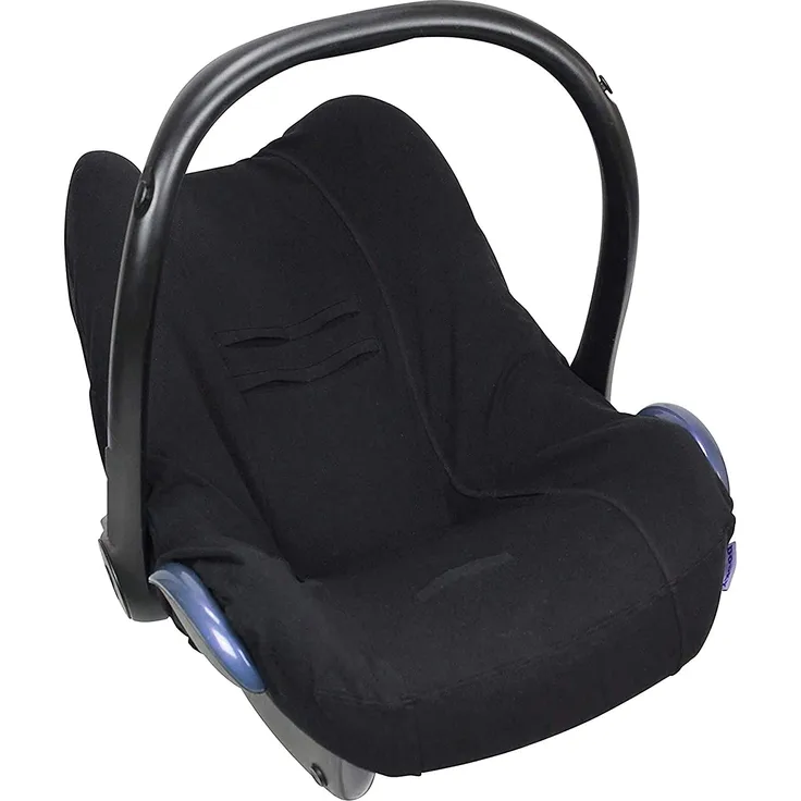 Original Dooky Seat Cover Schonbezug Uni Black für Babyschale Universalgröße geeignet für 3 und 5 Punkt Gurtsystem Autositz, für Altersgruppe 0+, schwarz