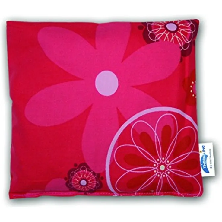 Theraline Kirschkernkissen 19 x 19 cm Retroblume rot Kirschkerne