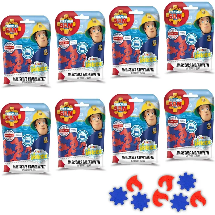 CRAZE INKEE Magisches Duft Badekonfetti XXL Badeset Feuerwehrmann Sam Badespaß für Kinder 29527, für Badewanne