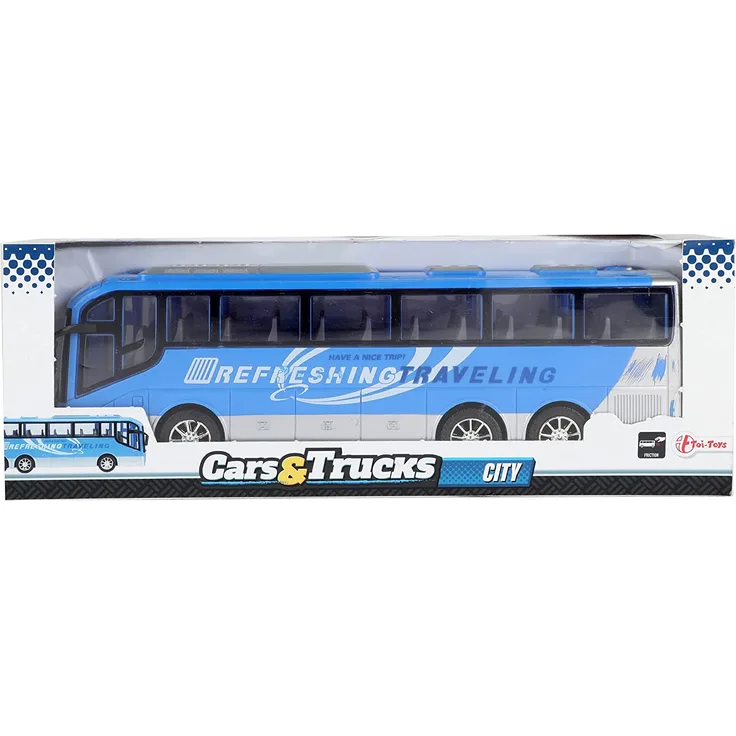 Toi-Toys reisebus Cars & Trucks City junior 32 cm blau