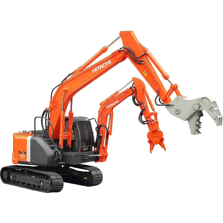 Hasegawa SP361 Hitachi Doppelarm-Baggermit Brecher/Schneider - 1:35