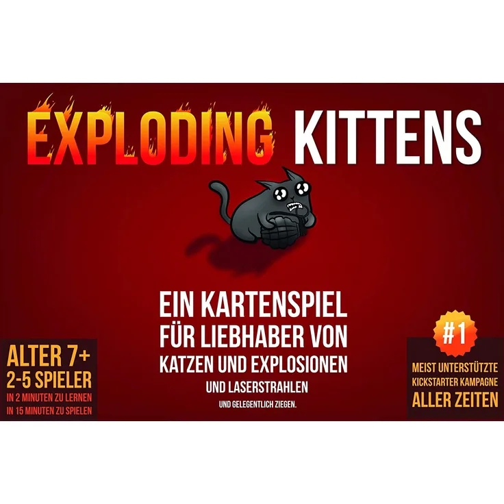 Asmodee Exploding Kittens, Grundspiel, Partyspiel, Kartenspiel, Deutsch