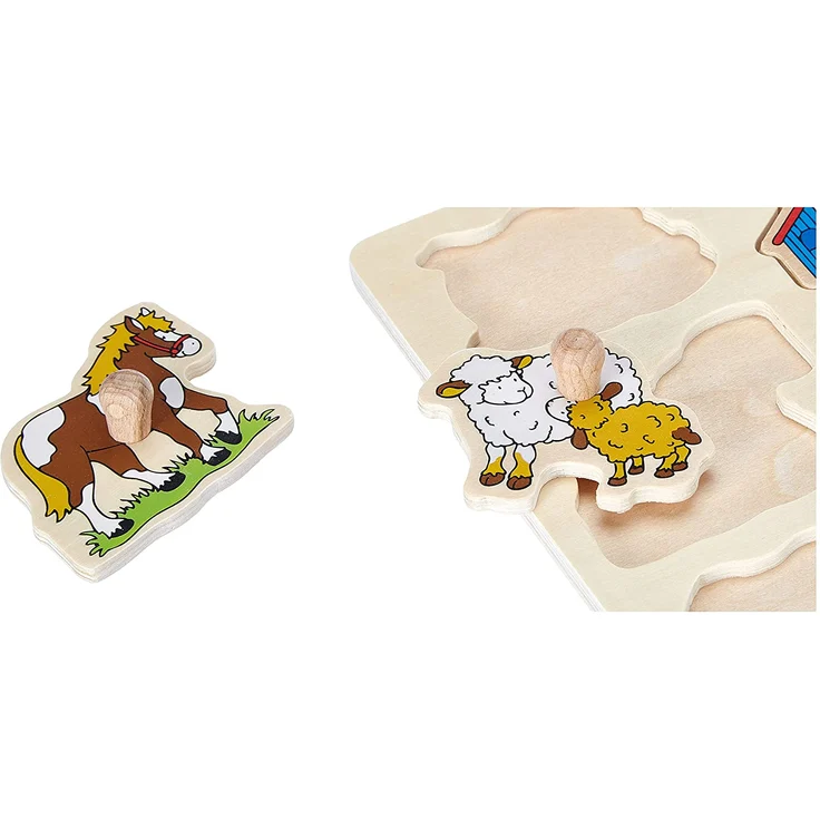 Goki 57908 Steckpuzzle Bauernhof I - Preisvergleich – Bild 2