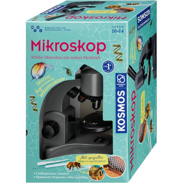 Kosmos 636098 Mikroskop Experimentierkasten für Kinder, Grey – Bild 1
