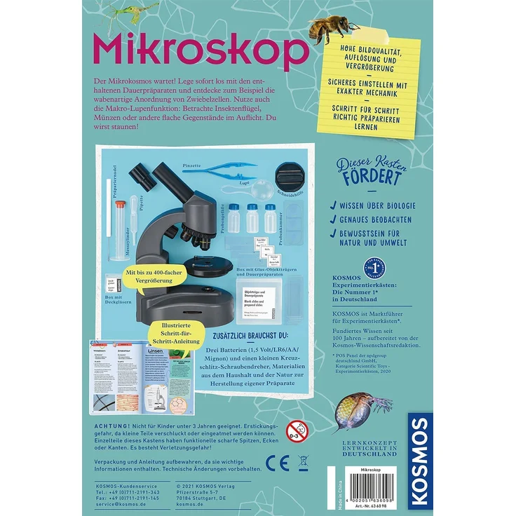 Kosmos 636098 Mikroskop Experimentierkasten für Kinder, Grey – Bild 6