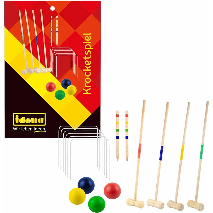 Idena Krocketspiel Holz im Netz – Bild 1