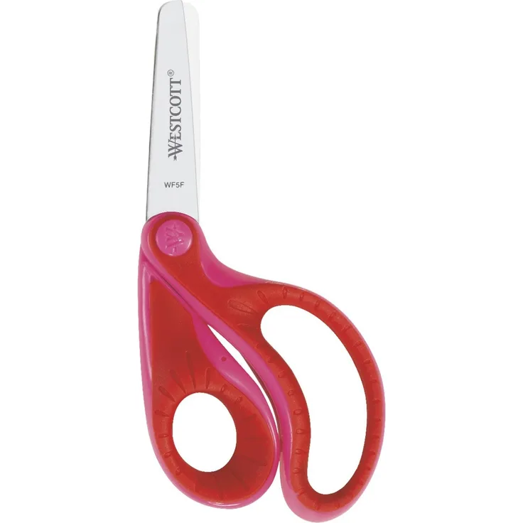 Westcott Ergo jr. Softgrip Schere Bastelschere, 13cm, Stahl, rosa, 12.9 x 6.1 x 1 cm