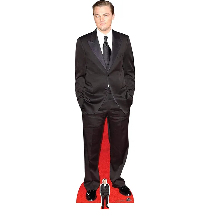 Celebrity Pappaufsteller (Stand Up) - Leonardo Di Caprio Black Suit (183 cm)