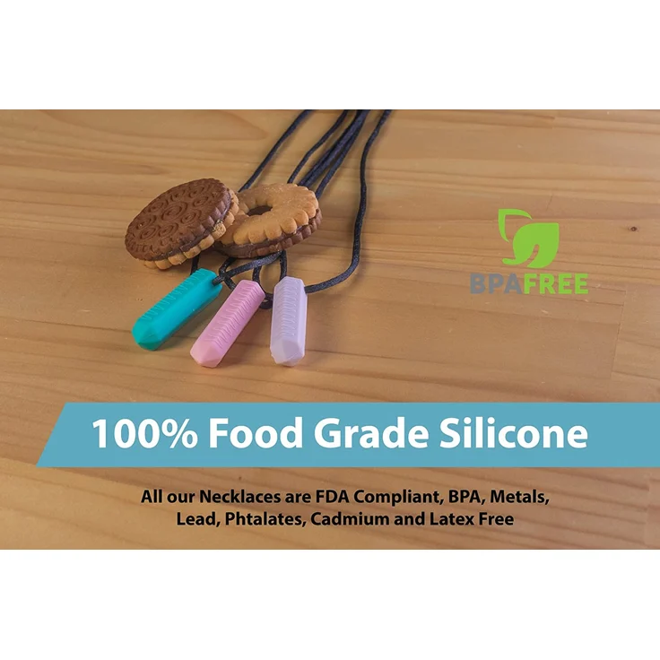 Tilcare Chew Chew Sensory Kauen Halskette - Am besten für Kinder oder Erwachsene, die gerne beißen oder Autismus haben - Langlebiges und starkes Silikon-Kauspielzeug - Kaukette für Jungen und Mädchen - Preisvergleich – Bild 5