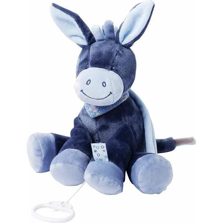 Nattou Spieluhr Esel Alex, Wiegelied "La-Le-Lu", Höhe: 28 cm, Alex und Bibou, Blau